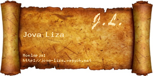 Jova Liza névjegykártya